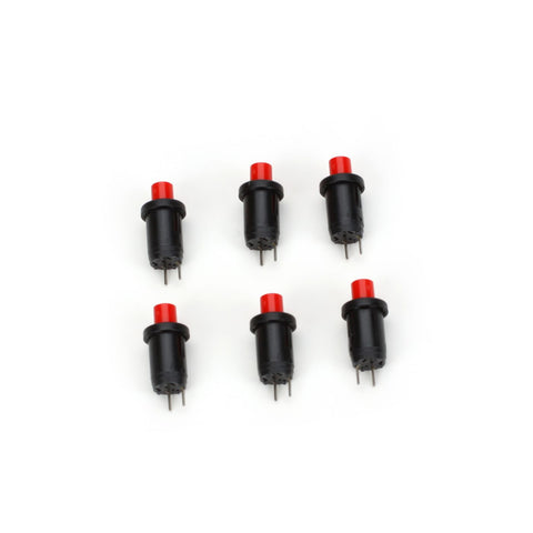 MINIATRONICS Sub-Miniature Latching Push Button Switch (SPST; pkg(6) -- Rated 1 Amp 24V DC; 5/16" Diameter