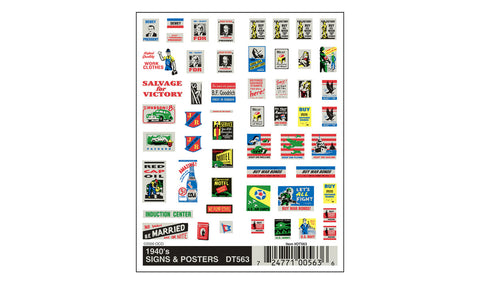 WOODLAND SCENICS Dry Transfer: 1940's Signs & Posters