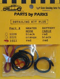 PARTS BY PARK 1/24-1/25 Detail Set 3: Radiator Hose, Red Heater Hose, Red Battery Cable & Tinned Copper Wire for Brake/Fuel Lines & Carburetor Linkage