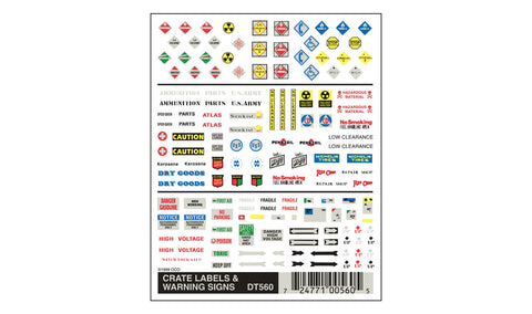 WOODLAND SCENICS Dry Transfer: Crate Labels & Warning Signs