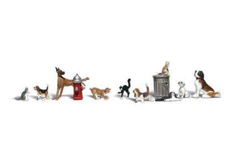 WOODLAND SCENICS O Figures: Dogs & Cats