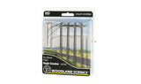 WOODLAND SCENICS HO Utility: Pre-Wired Poles, Single Crossbar