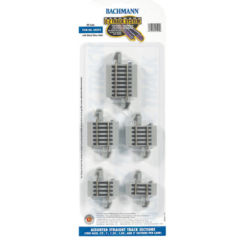 BACHMANN HO E-Z Track Straight Assorted (Gray Roadbed)
