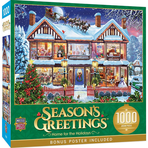 MASTER PIECES 1000-PIECE PUZZLE Season's Greetings - Home for the Holidays