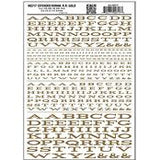 WOODLAND SCENICS Dry Transfer: Letters, Extended Roman, Gold
