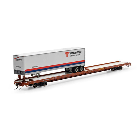 HO 89' TOFC FLATCAR W/TRAILER SP #900999