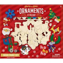 MASTER PIECES 12 Holiday Ornaments Wood Craft & Paint Kit