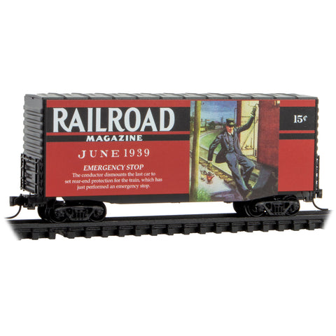 MICRO-TRAINS N Railroad Magazine "Emergency Stop" 40' Hy-Cube Box Car, June 1939