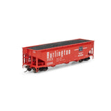 ATHEARN HO Hopper, 40' 3-Bay Offset w/ Coal Load, CB&Q #170008