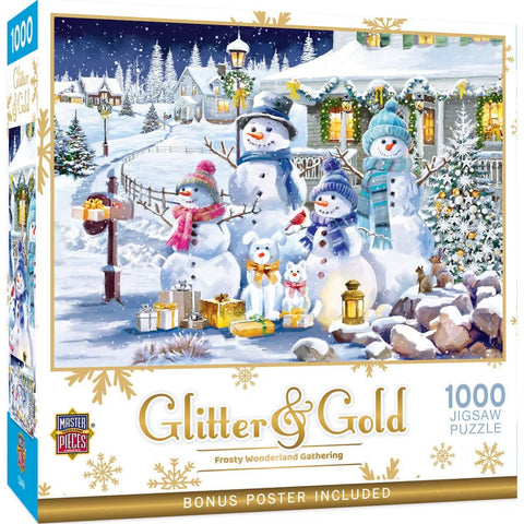 MASTER PIECE 1000-PIECE PUZZLE Glitter & Gold - Frosty Wonderland Gathering