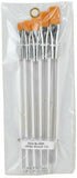 ATLAS BRUSH #800F: 2,4,6,8,10 Flat Golden Taklon Brushes w/Clear Plastic Handles (5)