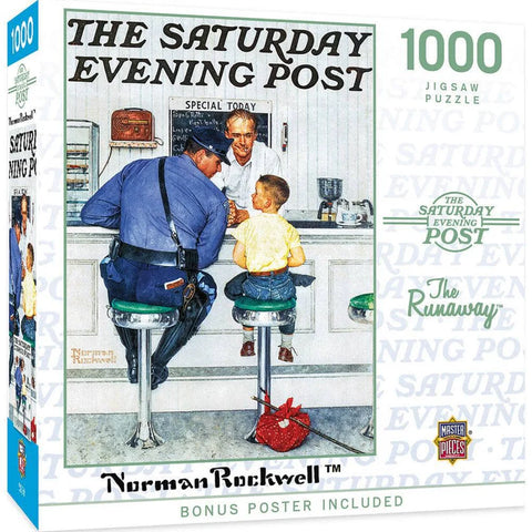 MASTER PIECES 1000-PIECFE PUZZLE Saturday Evening Post - The Runaway
