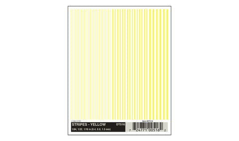 WOODLAND SCENICS Dry Transfer: Stripes Yellow