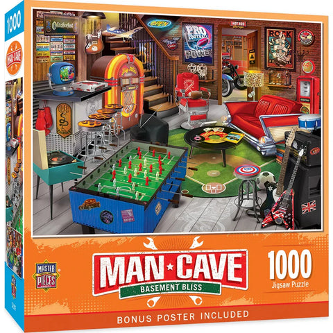 MASTER PIECES 1000-PIECE PUZZLE Man Cave - Basement Bliss
