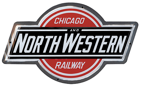 MICROSCALE Embossed Die-Cut Metal Sign -- Chicago & North Western
