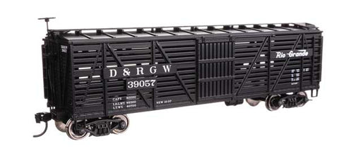 WALTHERS HO 40' Wood Stock Car - Ready to Run -- Denver & Rio Grande Western #39057