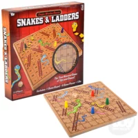 TOY NETWORK 10" Wooden Snakes And Ladders