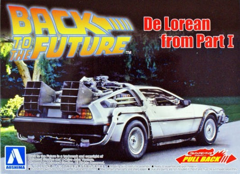 Aoshima 1/43 Pullback DeLorean Car Hook Type Back to the Future I