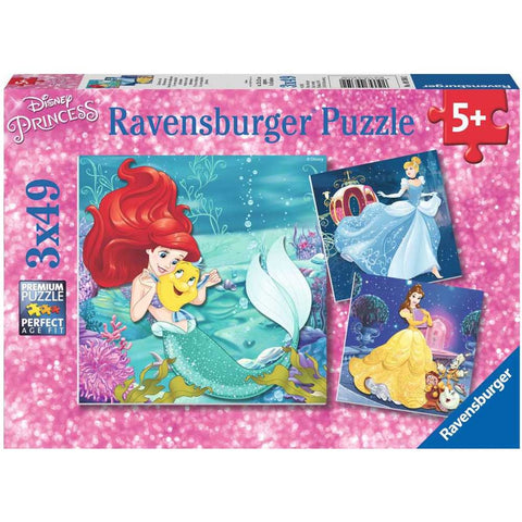 3x-49-PIECE Princesses Adventure PUZZLE