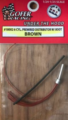 GOFER 1/24-1/25 Brown 6-Cylinder Prewired Distributor w/Aluminum Plug & Boot
