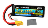 LECTRONPRO LIPO 7.4V 2S 2000mah 50C W/ XT60 & TRX