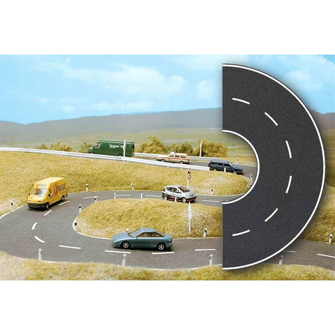 HO CURVED STICK-ON STREET