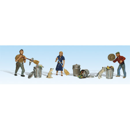 WOODLAND SCENICS HO Figures: People & Pesky Raccoons