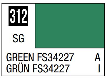 MR HOBBY 10ml Lacquer Based Semi-Gloss Green FS34227