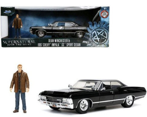 JADA 1/24 Supernatural 1967 Chevy Impala SS Sport Sedan w/Dean Winchester Figure