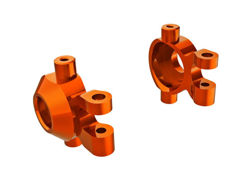 TRAXXAS TRX-4M Steering blocks, 6061-T6 aluminum (orange-anodized) (left & right)