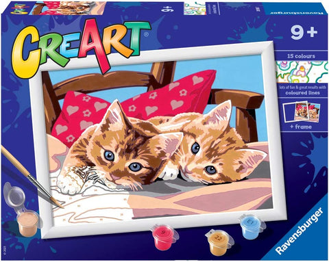 CREART Two Cuddly Cats Paint by Numbers Kit