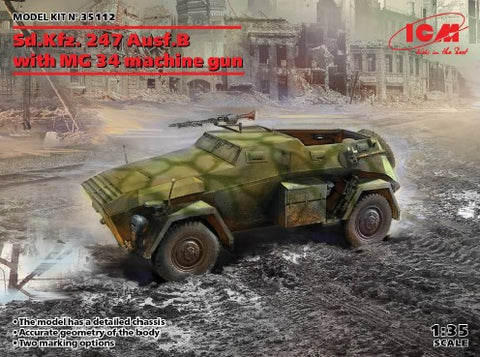 ICM 1/35 SdKfz 247 Ausf B Armored Vehicle w/MG 34 Machine Gun