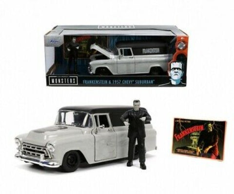 JADA 1/24 Universal Monsters 1957 Chevy Suburban w/Frankenstein Figure