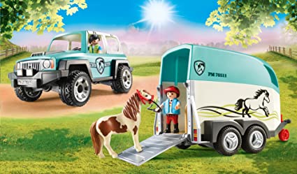 PLAYMOBIL Car with Pony Trailer