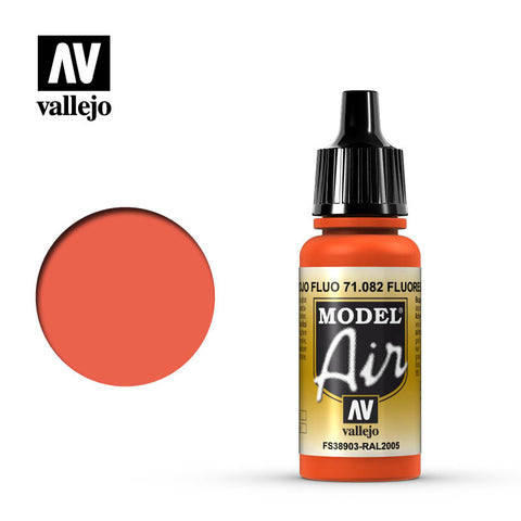 VALLEJO 	17ml Bottle Red Fluorescent Model Air