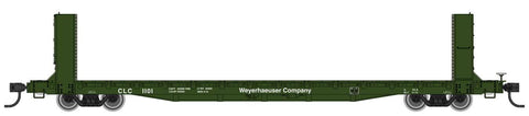 HO 60' Pullman-Standard Bulkhead Flatcar Weyerhaeuser #1105