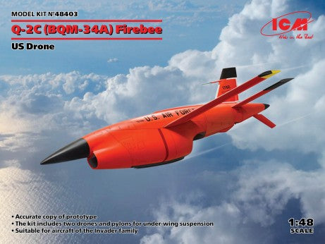 ICM 1/48 USAF BQM34A (Q2C) Firebee Drone (2 drones w/pylons)