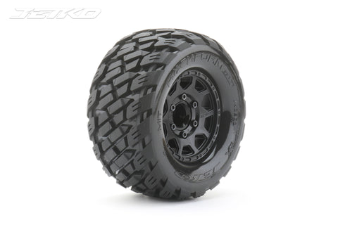 JETKO 1/10 MT 2.8 Rockform Tires Mounted on Black Claw Rims,