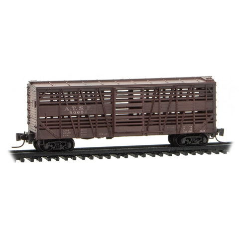 MICRO TRAINS Z  40′ Despatch Stock Car  Santa Fe 50652 (Weathered, Boxcar Red)