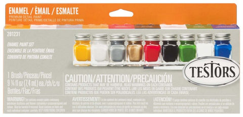 TESTORS Promotional Enamel Paint Set (8 Colors & Thinner)