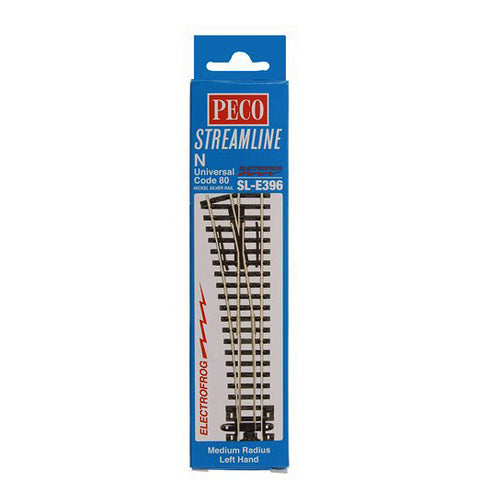 PECO N Code 100 Electrofrog Medium Radius Left Hand Turnout