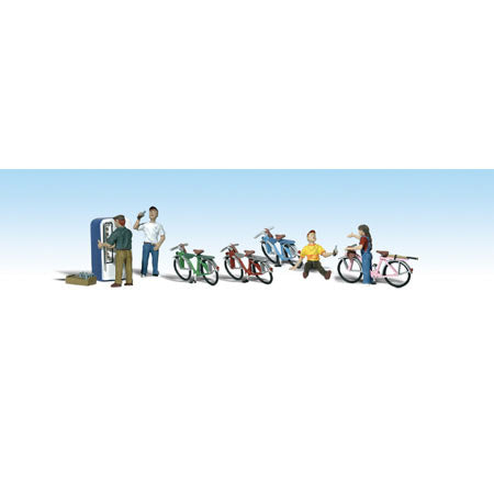 WOODLAND SCENICS N Figures: Bicycle Buddies