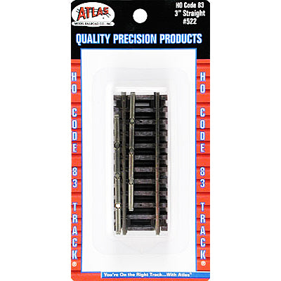 ATLAS HO Code 83 Straight Track 3" (4/pk)