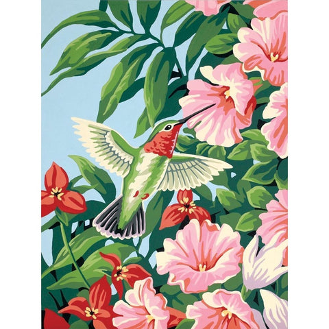 DIMENSIONS Hummingbird & Fuchsia Flowers Paint by Number (9"x12")