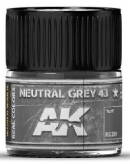 Real Colors: Neutral Grey 43 Acrylic Lacquer Paint 10ml Bottle