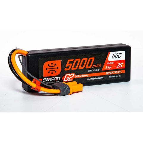 SPEKTRUM SMART-G2 LIPO 7.4V 2S 5000mah 50C W/ IC5