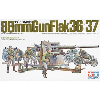 TAMIYA 1/35 German Gun Flak,88mm Plastic Model