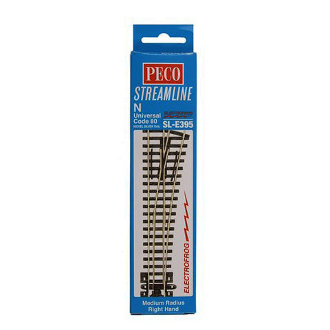 PECO N SL-E395 Turnout, Medium Radius, Right Hand