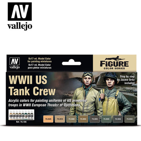 VALLEJO 17ml Bottle WWII US Tank Crew Uniforms Model Color Paint Set (8 Colors)