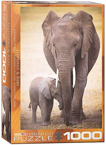 1000-PIECE Elephant & Baby